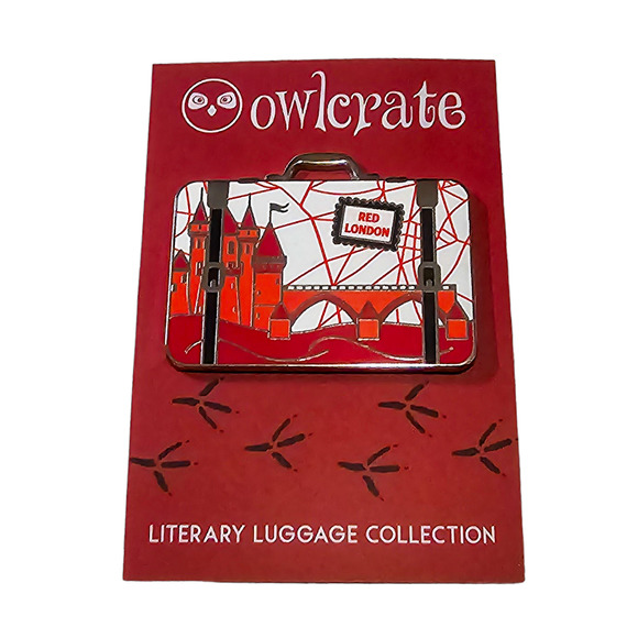 Owlcrate New Red London Literary Luggage Collection enamel pin #1 of 12 - Picture 1 of 6